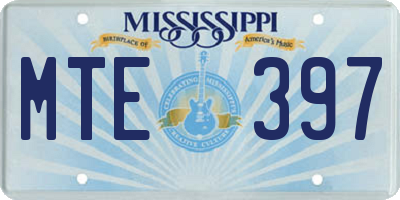 MS license plate MTE397