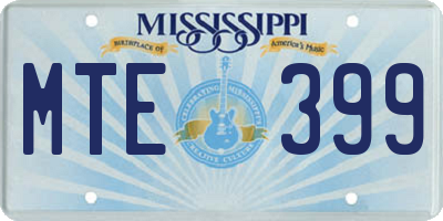 MS license plate MTE399