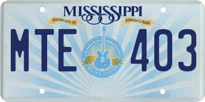 MS license plate MTE403