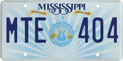 MS license plate MTE404