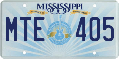 MS license plate MTE405