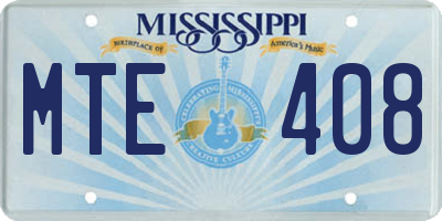 MS license plate MTE408