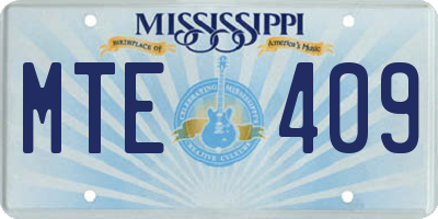 MS license plate MTE409