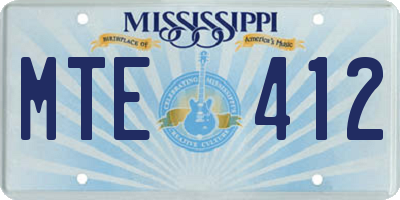 MS license plate MTE412