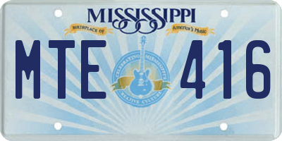 MS license plate MTE416