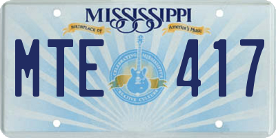 MS license plate MTE417