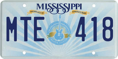 MS license plate MTE418
