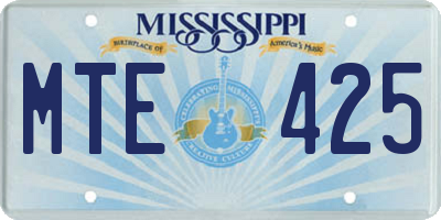 MS license plate MTE425