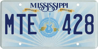 MS license plate MTE428