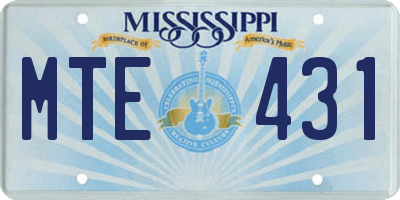 MS license plate MTE431