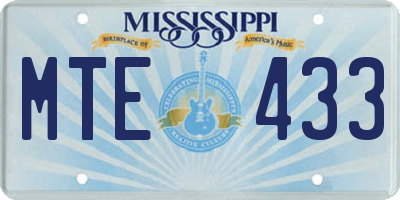 MS license plate MTE433