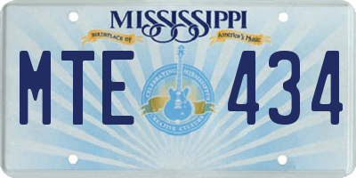 MS license plate MTE434