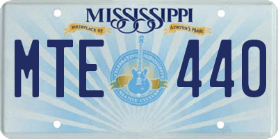 MS license plate MTE440