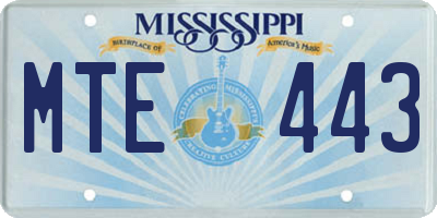 MS license plate MTE443