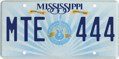 MS license plate MTE444