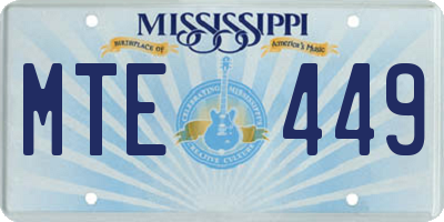 MS license plate MTE449