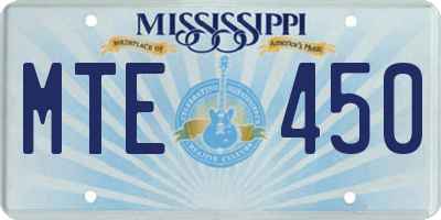 MS license plate MTE450