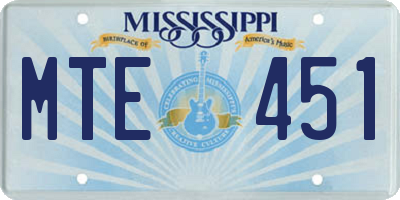 MS license plate MTE451