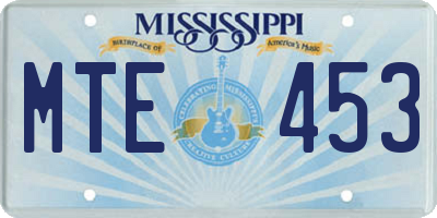 MS license plate MTE453