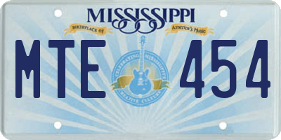 MS license plate MTE454