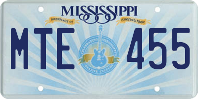 MS license plate MTE455
