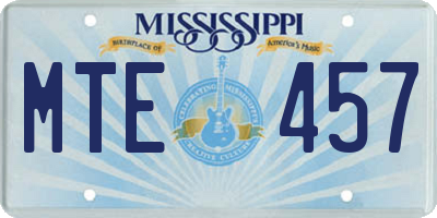 MS license plate MTE457
