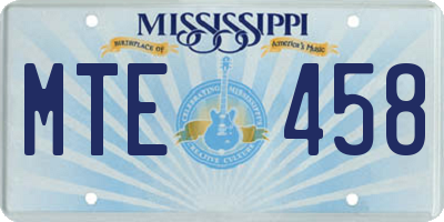 MS license plate MTE458