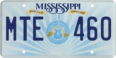 MS license plate MTE460