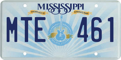 MS license plate MTE461