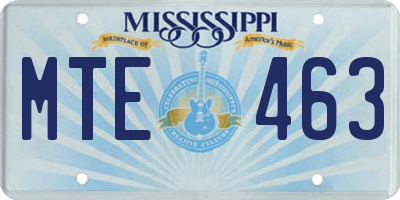 MS license plate MTE463