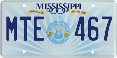 MS license plate MTE467
