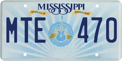 MS license plate MTE470