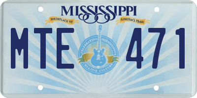 MS license plate MTE471