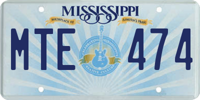 MS license plate MTE474