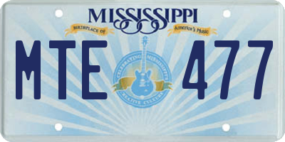 MS license plate MTE477
