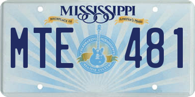 MS license plate MTE481