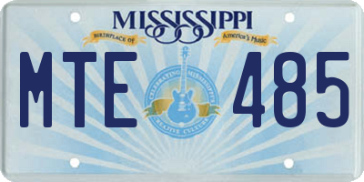 MS license plate MTE485
