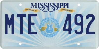 MS license plate MTE492