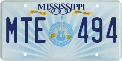 MS license plate MTE494