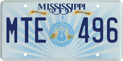 MS license plate MTE496