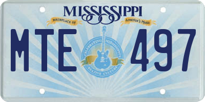 MS license plate MTE497