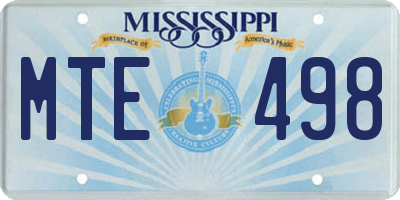 MS license plate MTE498