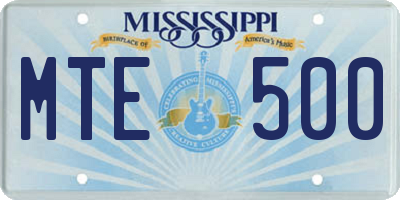 MS license plate MTE500