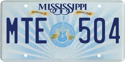 MS license plate MTE504