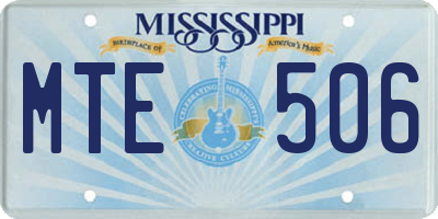 MS license plate MTE506