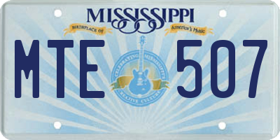 MS license plate MTE507