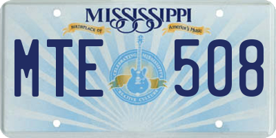 MS license plate MTE508