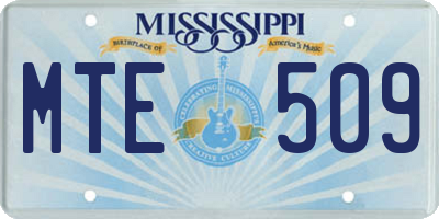 MS license plate MTE509