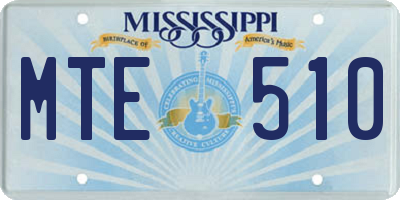 MS license plate MTE510