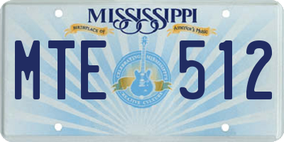 MS license plate MTE512